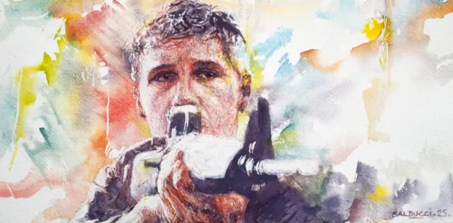 Commande portrait soldat guerre Ukraine par Patrick Salducci artiste peintre Marseille