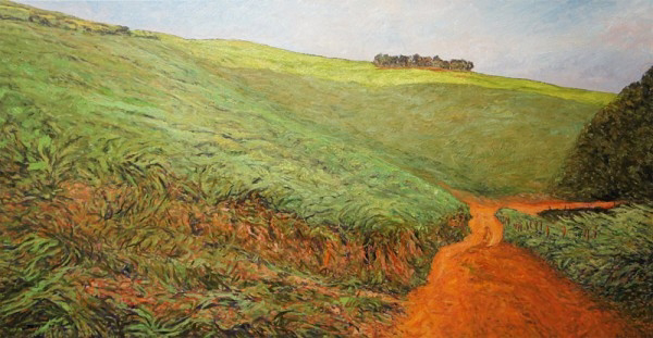 Peinture à l'huile paysage pays basques par Patrick Salducci Artiste peintre Marseille