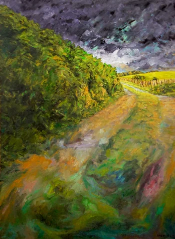 Peinture de Patrick Salducci Chemin-pays-basque-peinture-huile