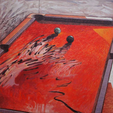 Peinture Table de billard par Patrick Salducci artiste peintre Marseille