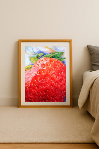 Aquarelle Fraise Aquarelle Fraise de Patrick salducci artiste peintre Marseille