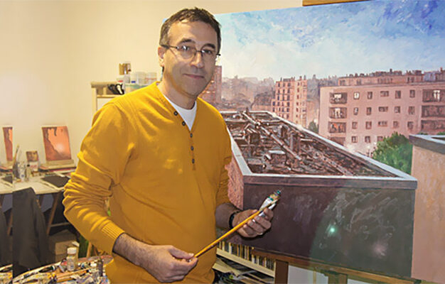 Patrick Salducci artiste peintre 2015 dans son atelier Marseille